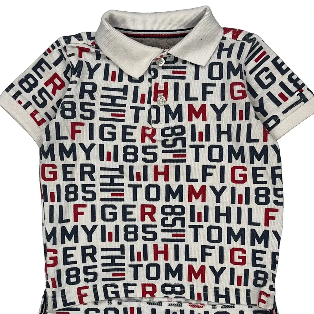 Age 2 Tommy Hilfiger Polo Shirt - 2XS White Cotton - Image 4