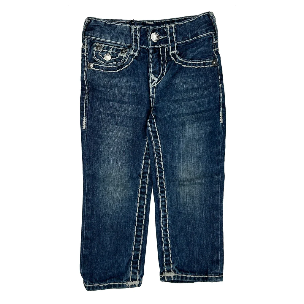 Age 2 True Religion Contrast Stitch Jeans - Xx-Smallw 16L Blue Denim - Image 2