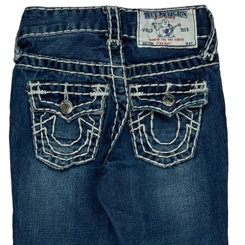 Age 2 True Religion Contrast Stitch Jeans - Xx-Smallw 16L Blue Denim - Image 7