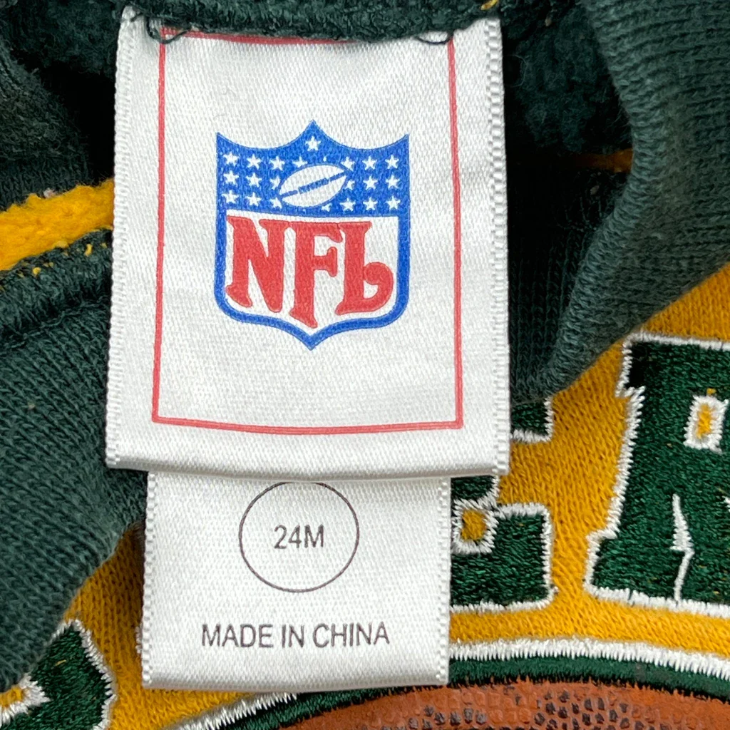 Age 24 Months Nfl Packers Sweatshirt - 3XS Yellow Cotton - Image 3
