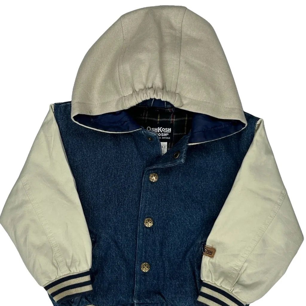 Age 24 Months Oshkosh Varsity Jacket - Large Cream Cotton - Image 4