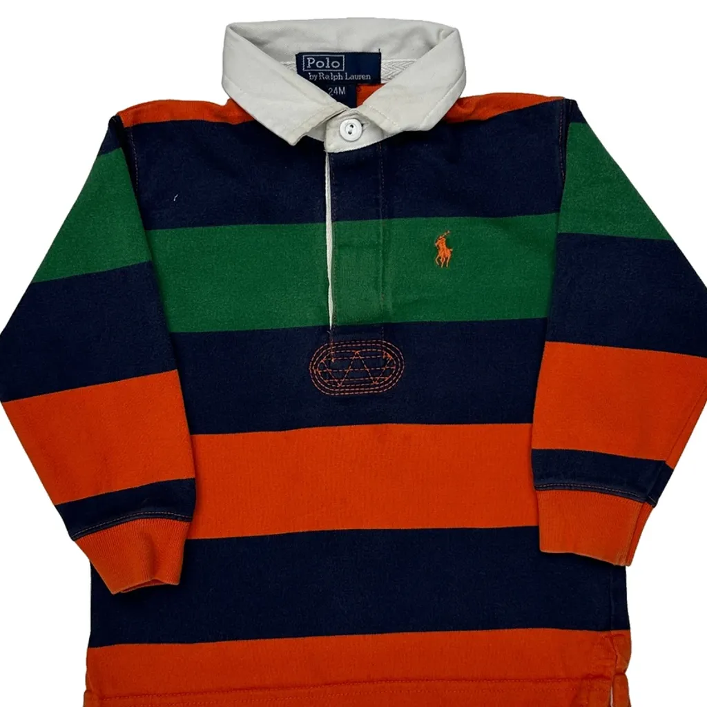 Age 24 Months Polo By Ralph Lauren Striped Rugby Shirt - 2XS Multicoloured Cotton - Image 4