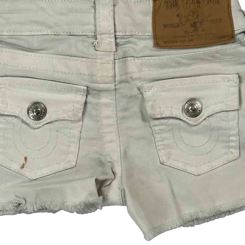 Age 24 Months True Religion Denim Shorts - 2XS White Cotton - Image 6