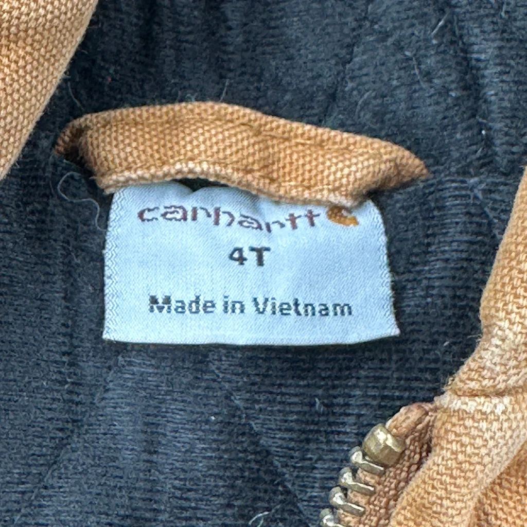Age 3-4 Carhartt Jacket - XS Brown Cotton - Image 3