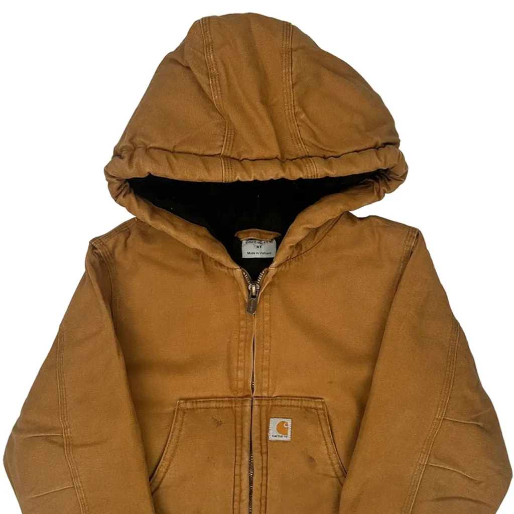 Age 3-4 Carhartt Jacket - XS Brown Cotton - Image 5