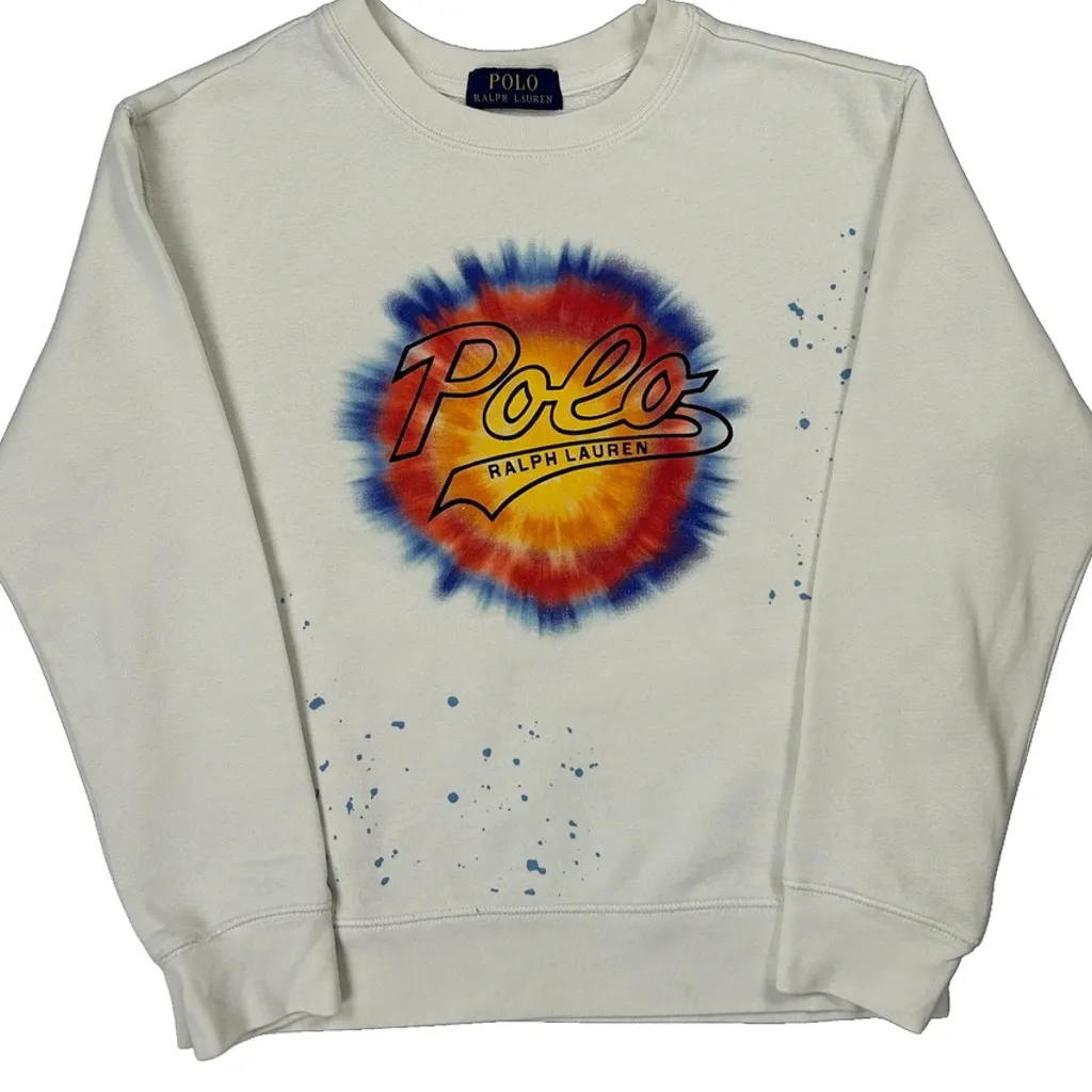 Age 3-4 Polo By Ralph Lauren Tie-Dye Sweatshirt - XS White Cotton - Image 5