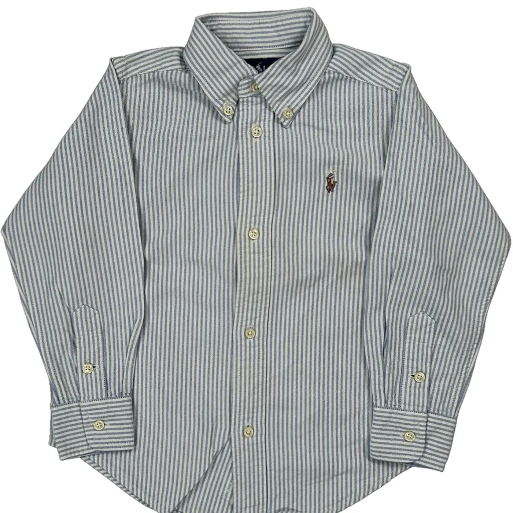 Age 3-4 Ralph Lauren Shirt - XS Blue Cotton - Image 4