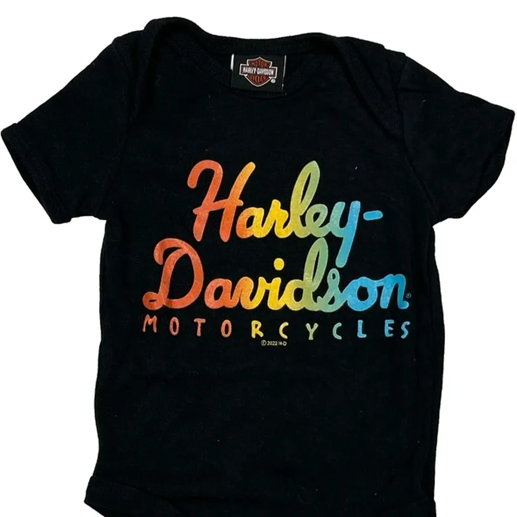 Age 3-6 Months Harley Davidson Graphic Overalls - 2XS Black Cotton - Image 5