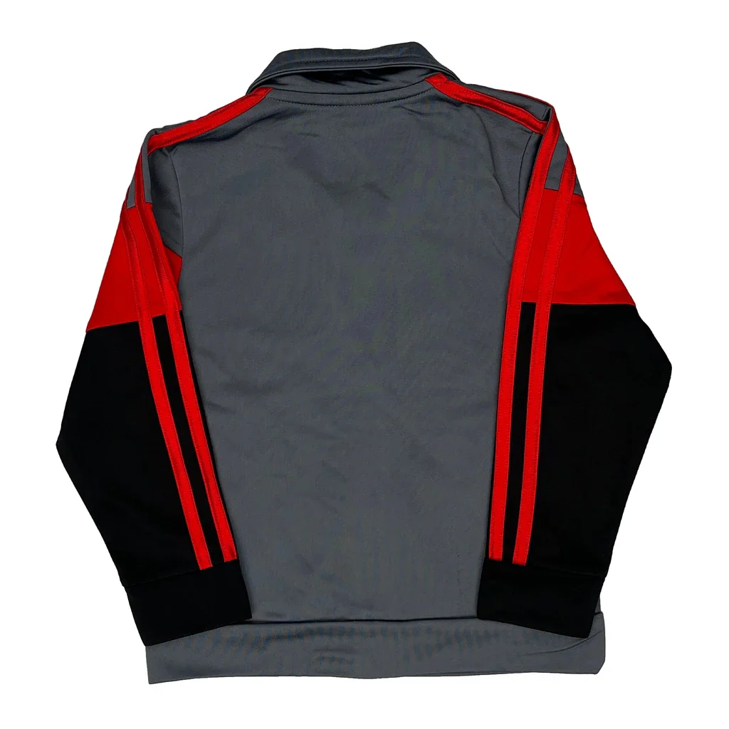 Age 3 Adidas Spellout Track Jacket - XS Grey Polyester - Image 2