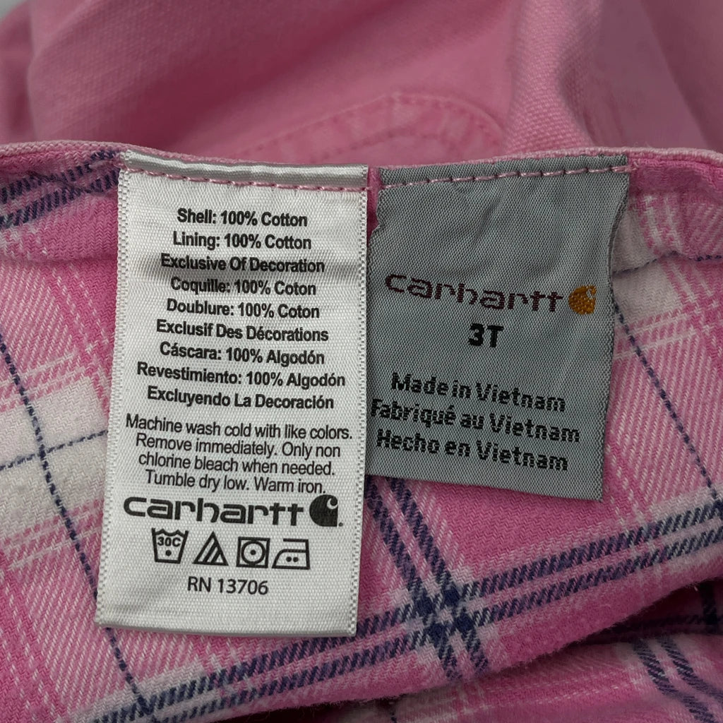 Age 3 Carhartt Dungarees - XS Pink Cotton - Image 3