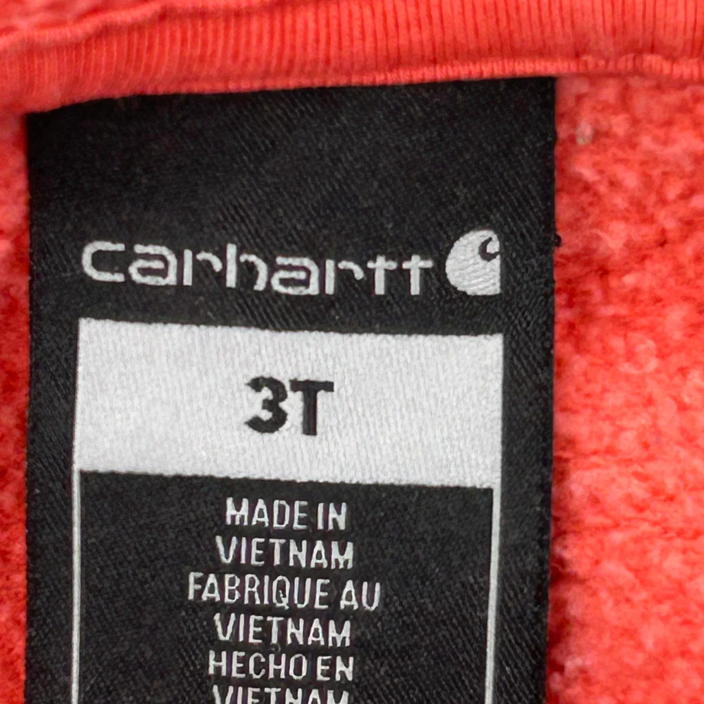 Age 3 Carhartt Hoodie - XS Red Cotton - Image 3