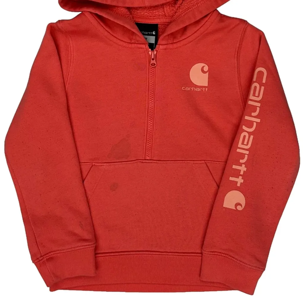 Age 3 Carhartt Hoodie - XS Red Cotton - Image 4