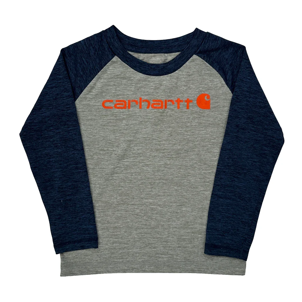 Age 3 Carhartt Long Sleeve T-Shirt - XS Grey Cotton