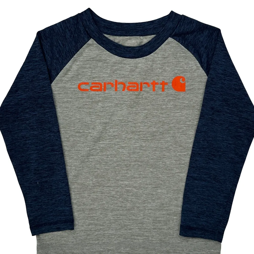 Age 3 Carhartt Long Sleeve T-Shirt - XS Grey Cotton - Image 4