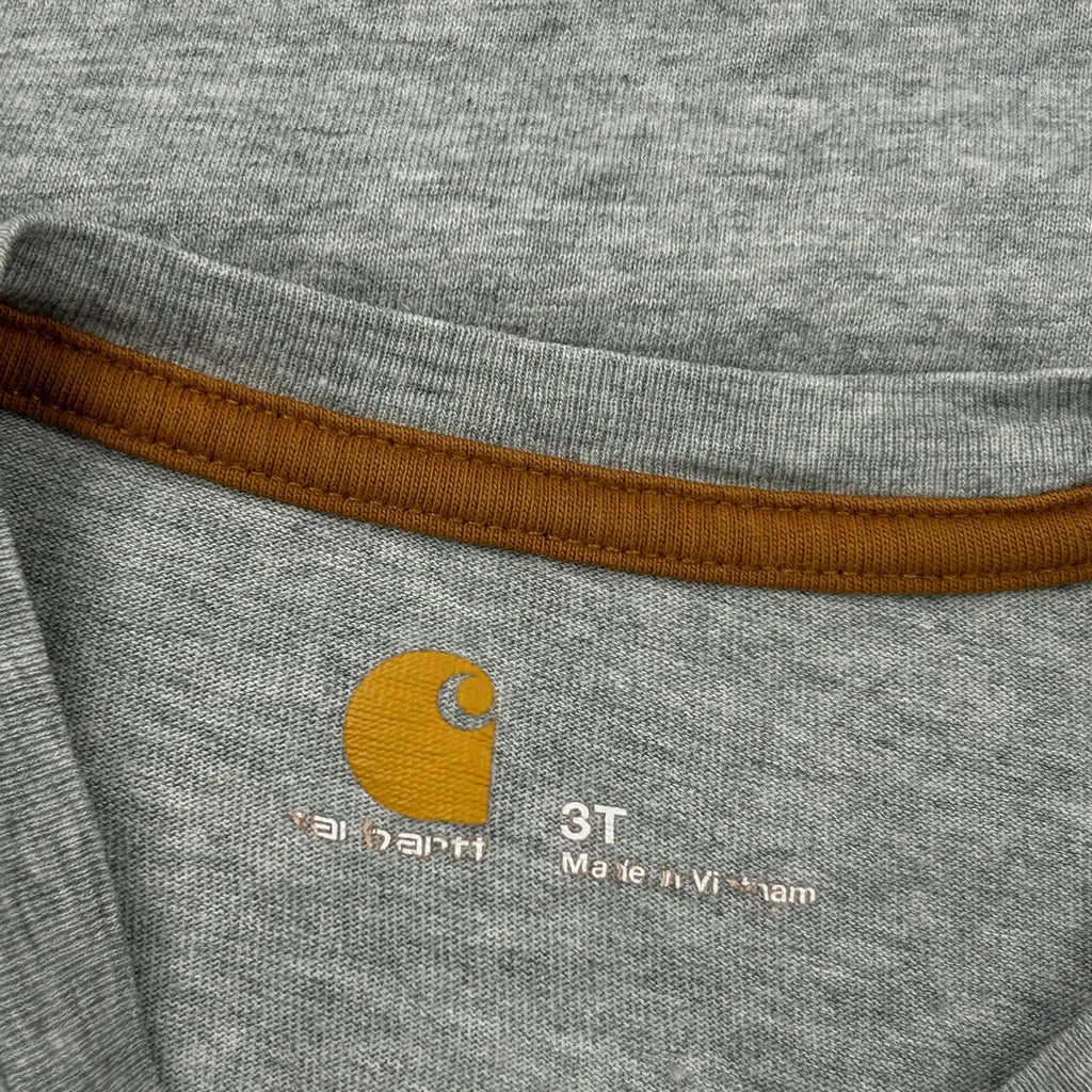 Age 3 Carhartt Graphic Long Sleeve T-Shirt - 2XS Grey Cotton - Image 3