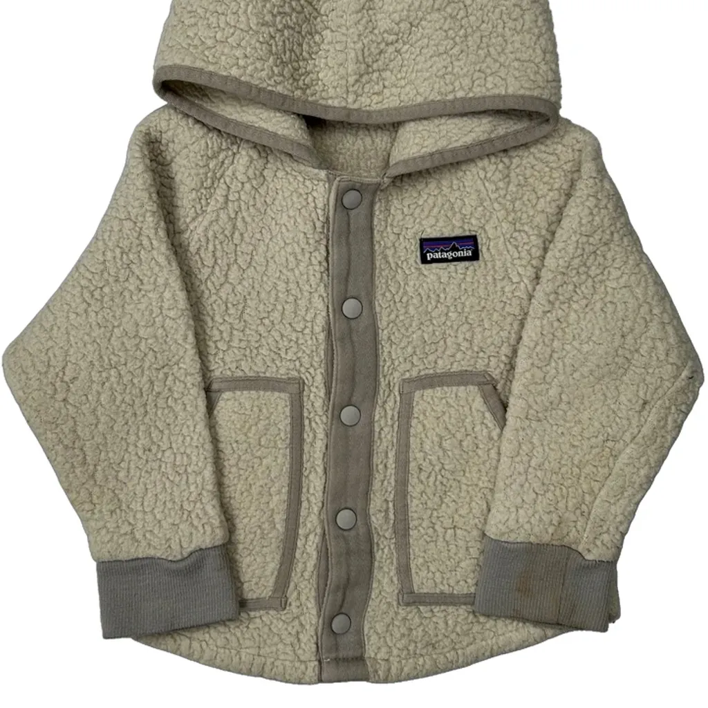 Age 3 Patagonia Hoodie - XS Cream Polyester - Image 5