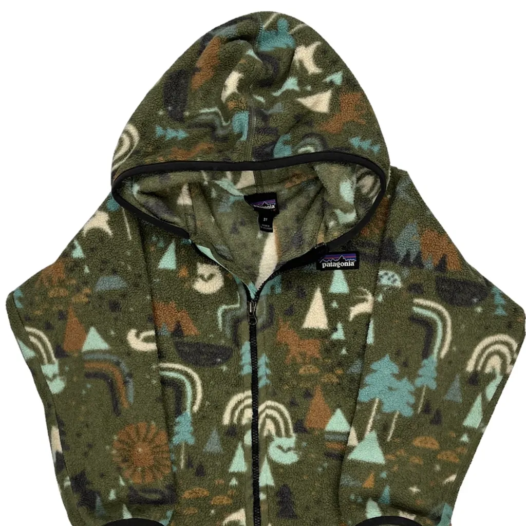 Age 3 Patagonia Graphic Hoodie - 2XS Green Polyester - Image 4