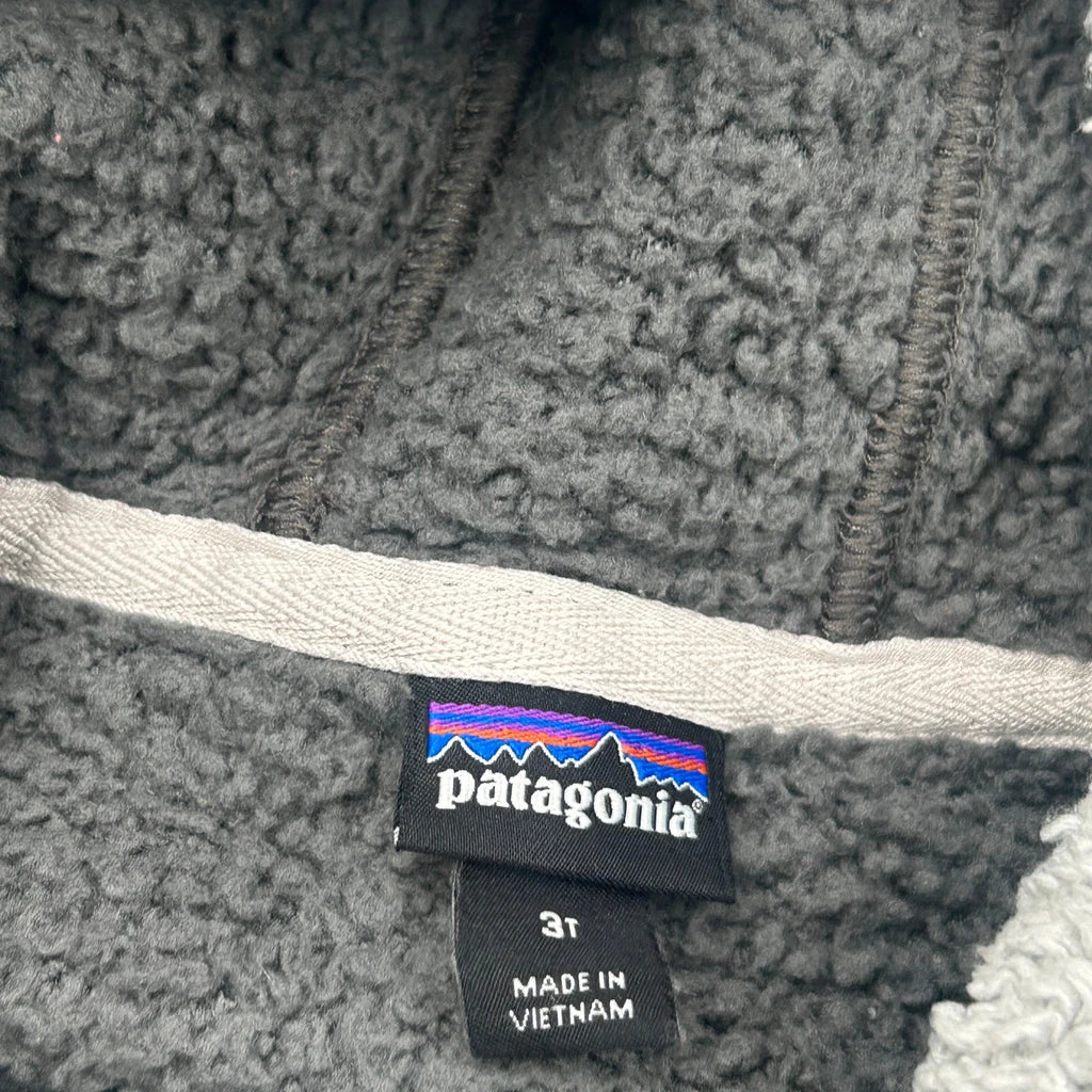 Age 3 Patagonia Fleece Hoodie - 2XS Grey Polyester - Image 3