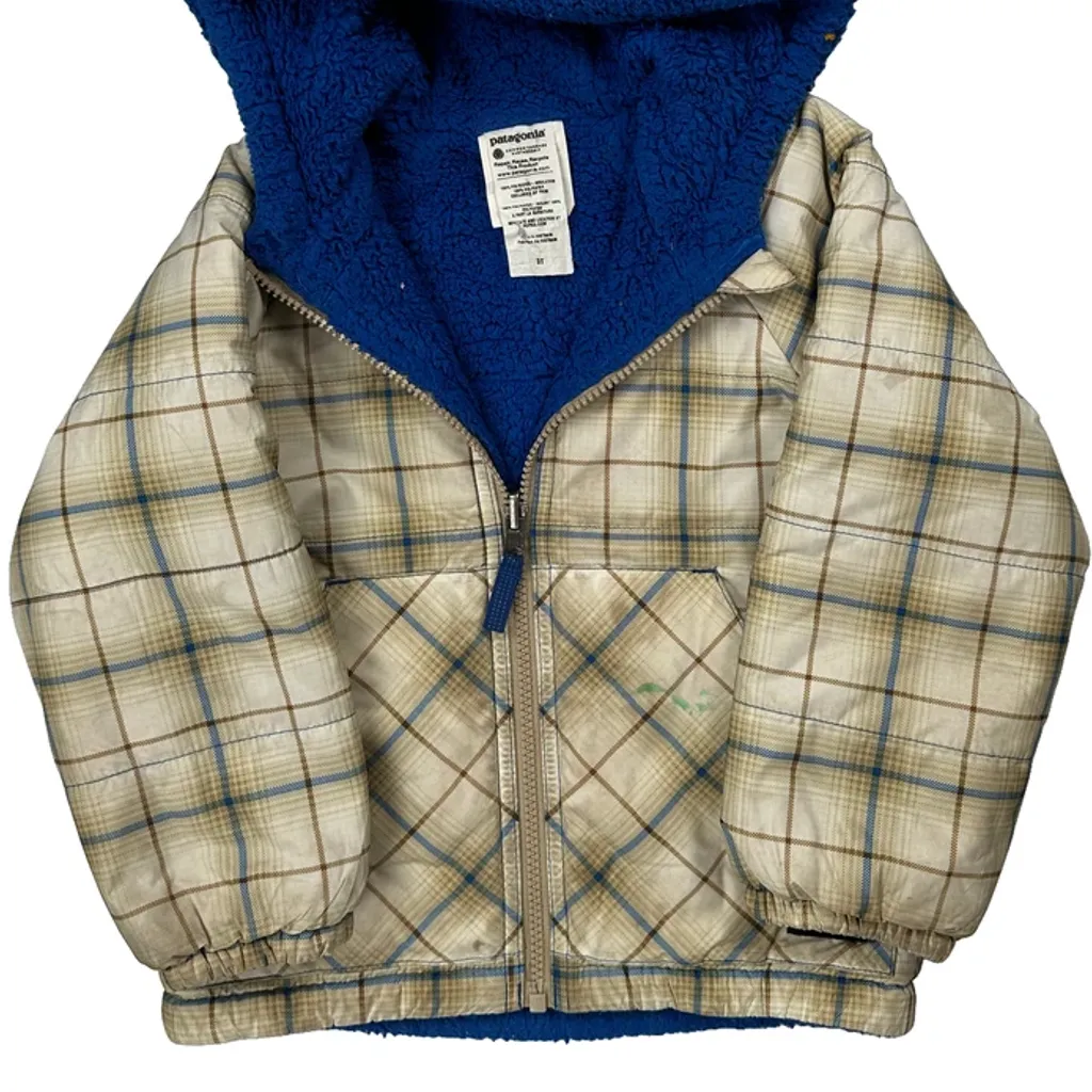 Age 3 Patagonia Checked Puffer - XS Beige Polyester - Image 4