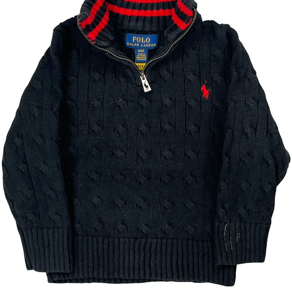 Age 3 Polo By Ralph Lauren 1/4 Zip - 2XS Navy Cotton - Image 4