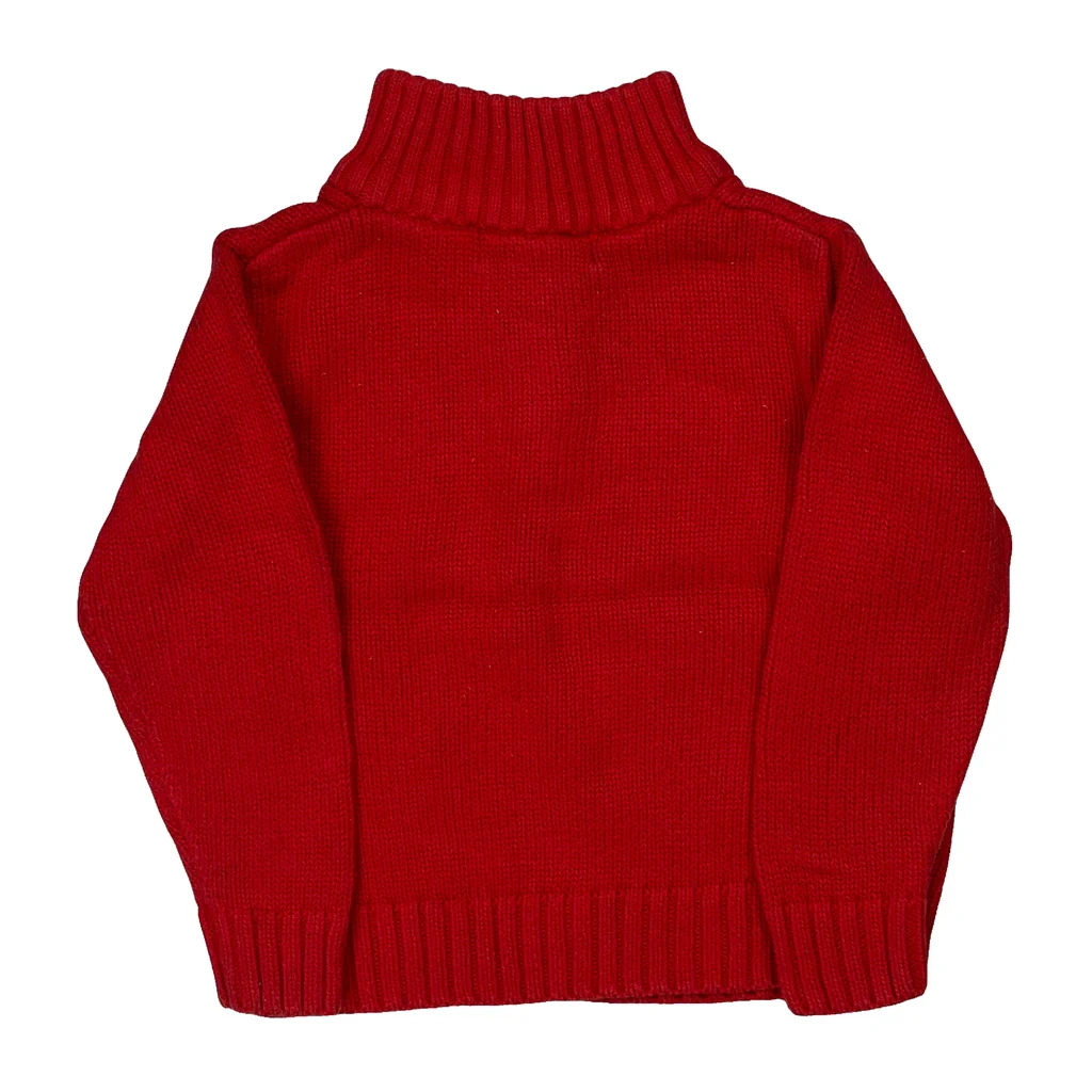 Age 3 Polo By Ralph Lauren Striped 1/4 Zip - 2XS Red Cotton - Image 2