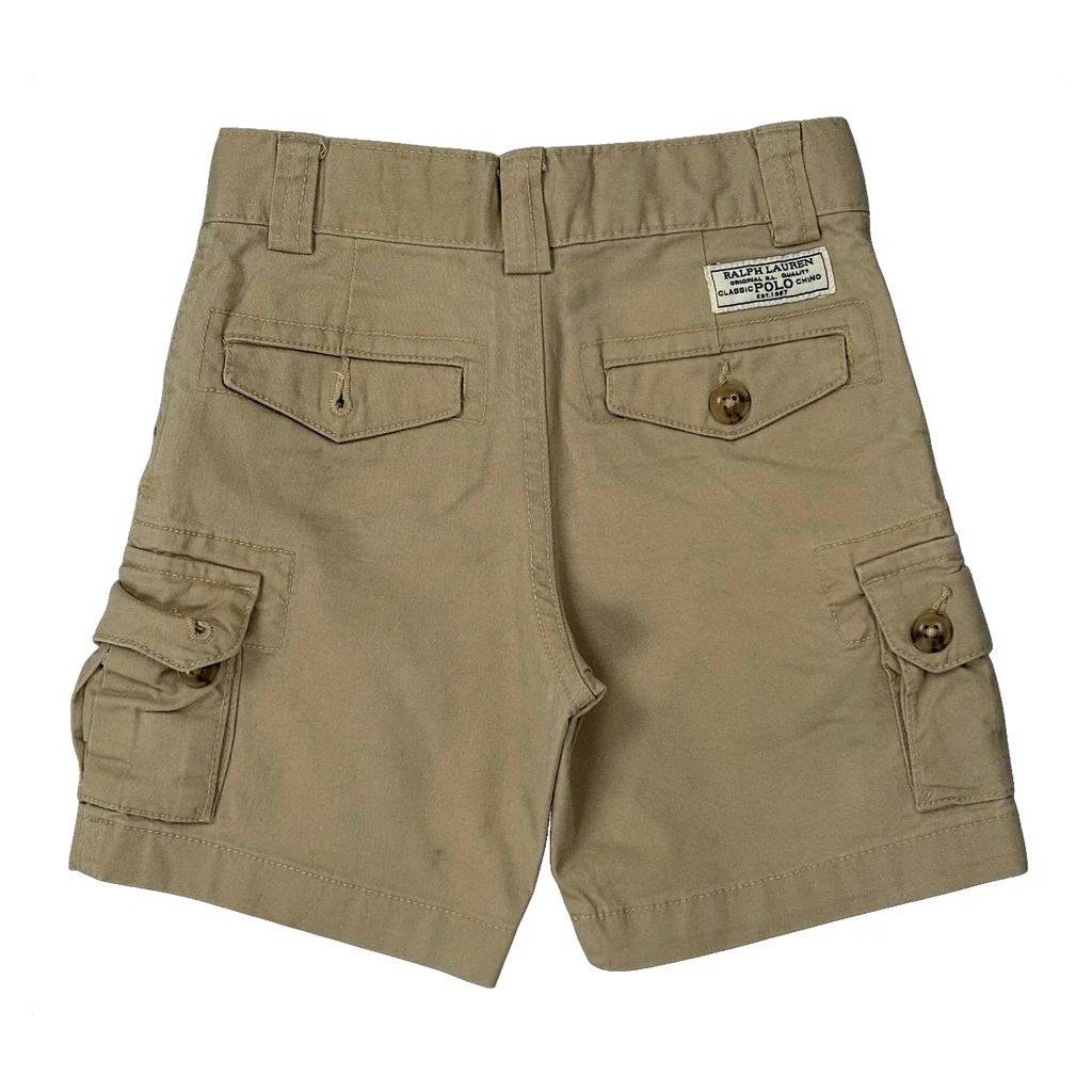 Age 3 Polo By Ralph Lauren Cargo Shorts - XS Beige Cotton - Image 2