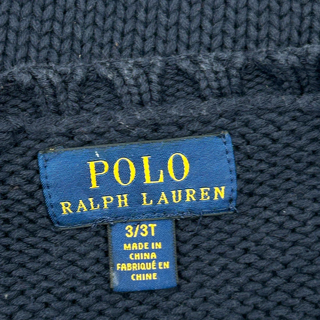 Age 3 Polo By Ralph Lauren American Flag Design Jumper - 2XS Navy Cotton - Image 3