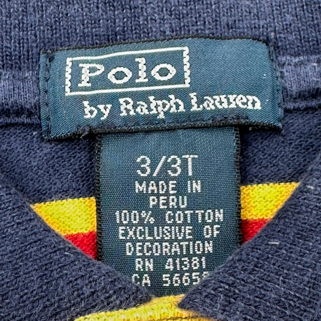 Age 3 Polo By Ralph Lauren Striped Long Sleeve Polo Shirt - XS Navy Cotton - Image 3