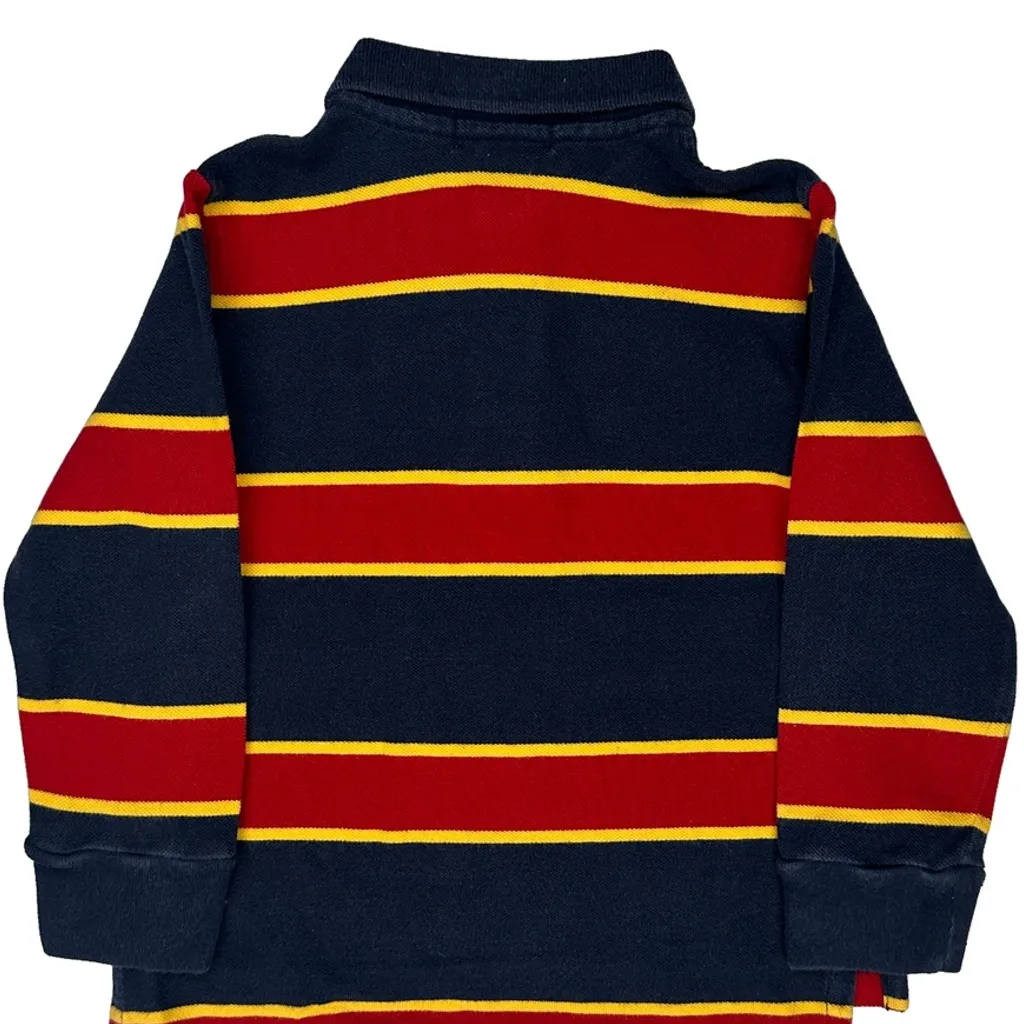 Age 3 Polo By Ralph Lauren Striped Long Sleeve Polo Shirt - XS Navy Cotton - Image 7