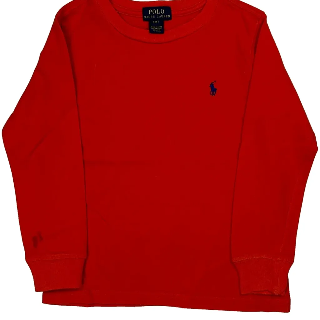 Age 3 Polo By Ralph Lauren Long Sleeve T-Shirt - XS Red Cotton - Image 4