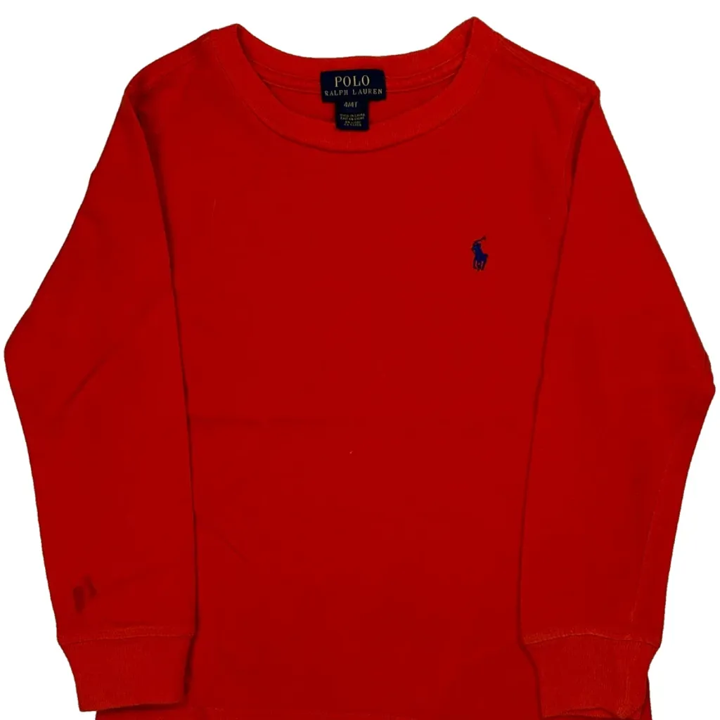 Age 3 Polo By Ralph Lauren Long Sleeve T-Shirt - XS Red Cotton - Image 5