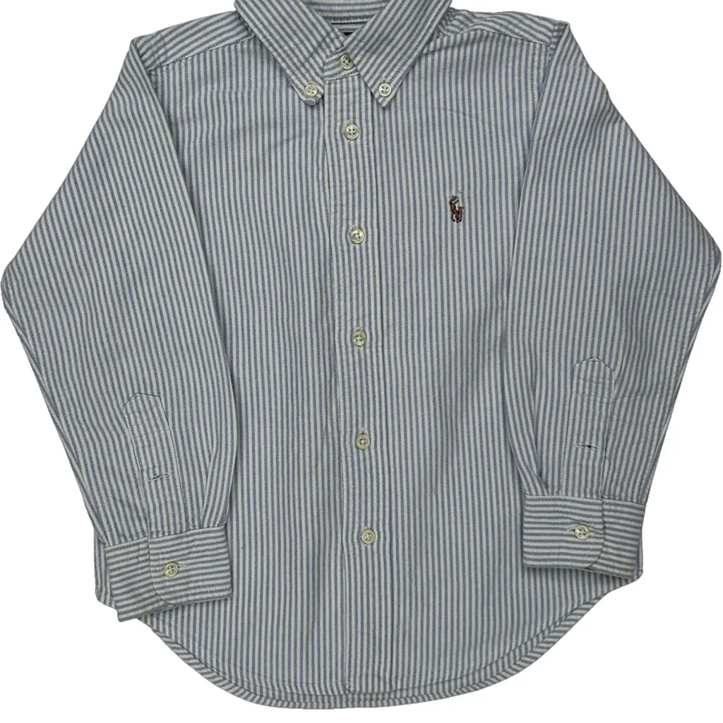 Age 3 Ralph Lauren Striped Shirt - XS Blue Cotton - Image 5
