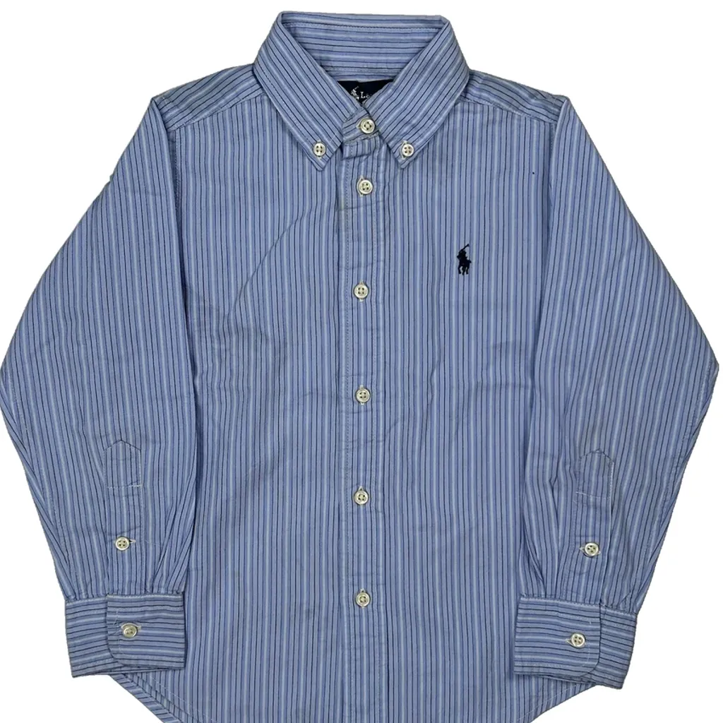 Age 3 Ralph Lauren Striped Shirt - XS Blue Cotton - Image 4