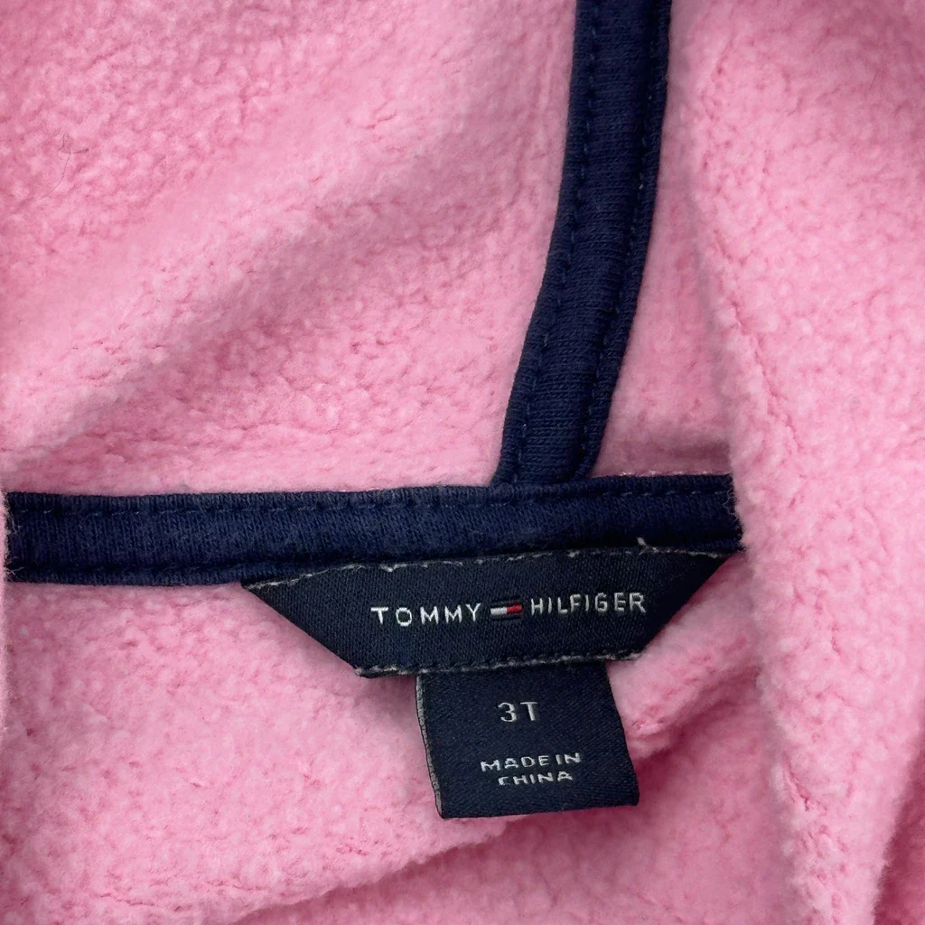 Age 3 Tommy Hilfiger Graphic Hoodie - XS Pink Cotton - Image 3