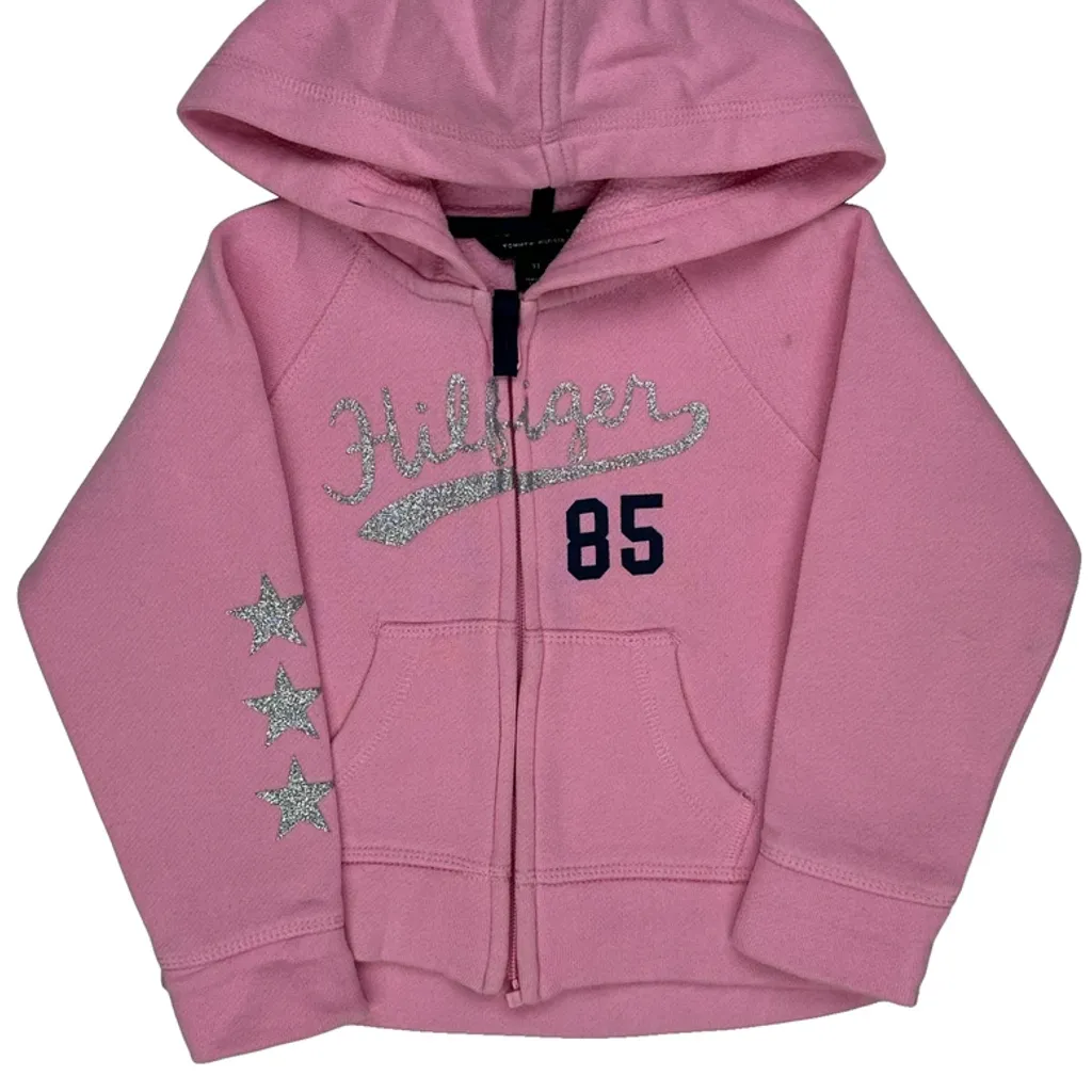 Age 3 Tommy Hilfiger Graphic Hoodie - XS Pink Cotton - Image 4