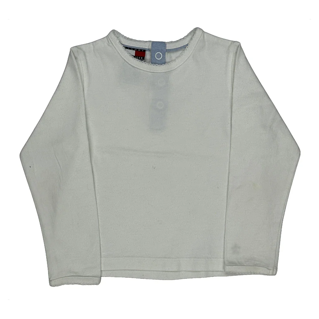 Age 3 Tommy Hilfiger Long Sleeve T-Shirt - XS White Cotton