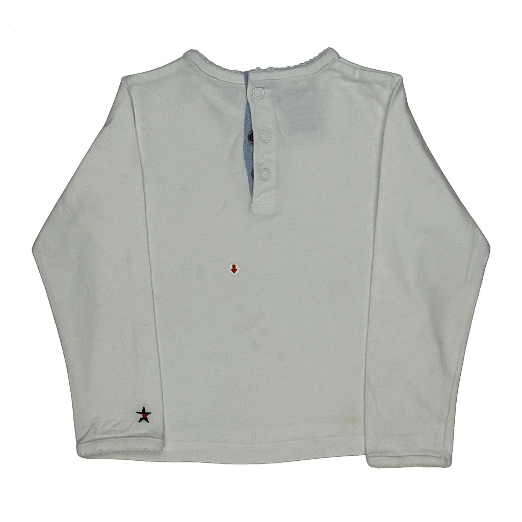 Age 3 Tommy Hilfiger Long Sleeve T-Shirt - XS White Cotton - Image 2