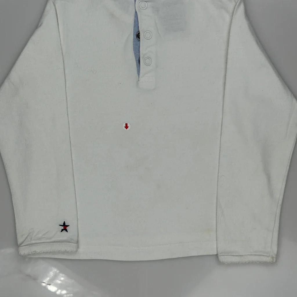 Age 3 Tommy Hilfiger Long Sleeve T-Shirt - XS White Cotton - Image 3