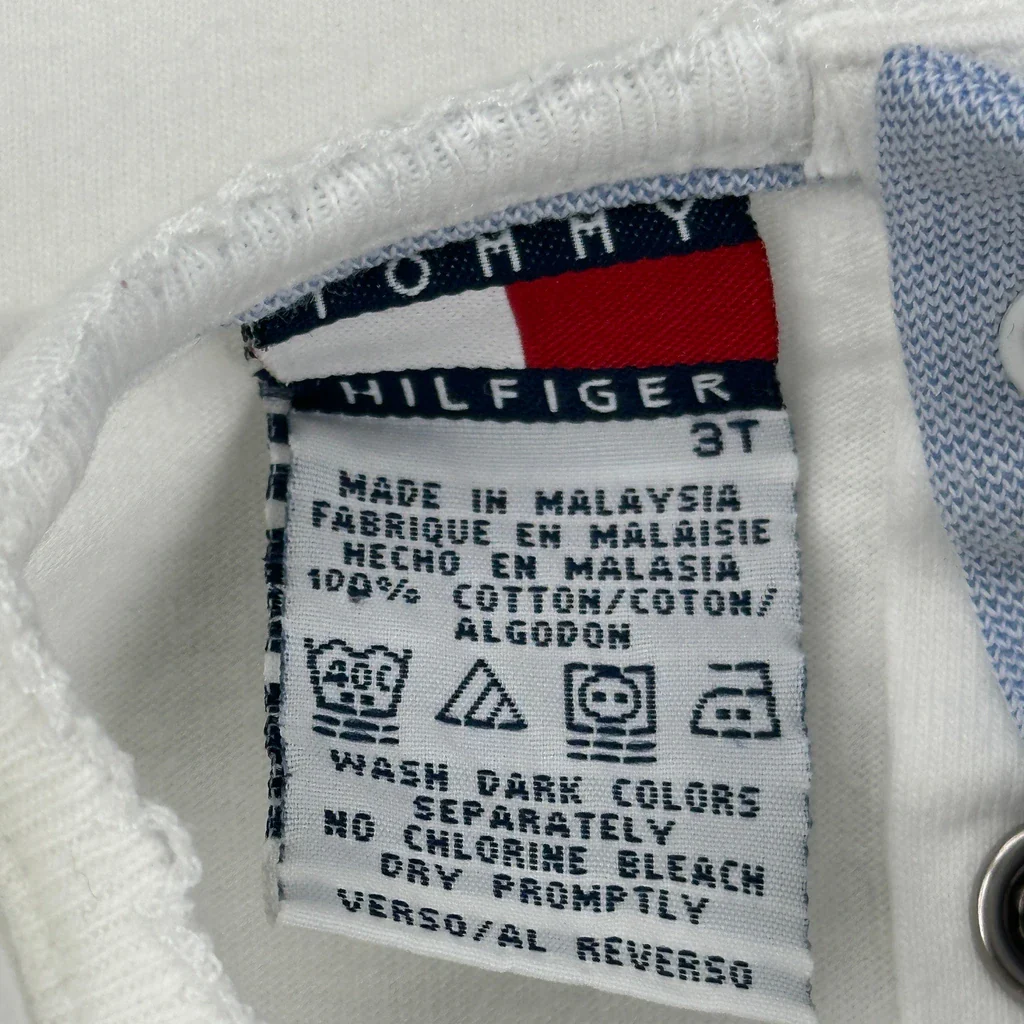 Age 3 Tommy Hilfiger Long Sleeve T-Shirt - XS White Cotton - Image 4
