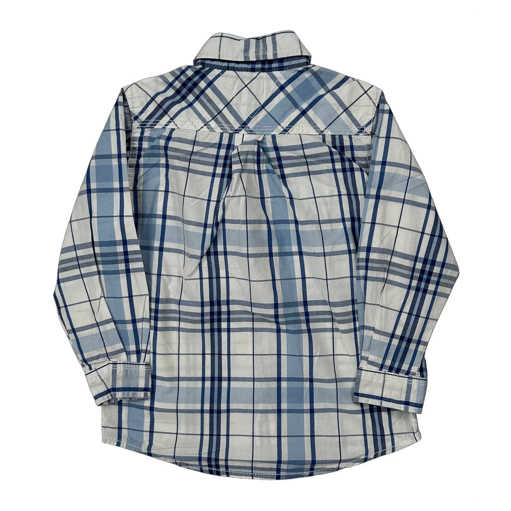 Age 3 Tommy Hilfiger Checked Shirt - XS Blue Cotton - Image 2