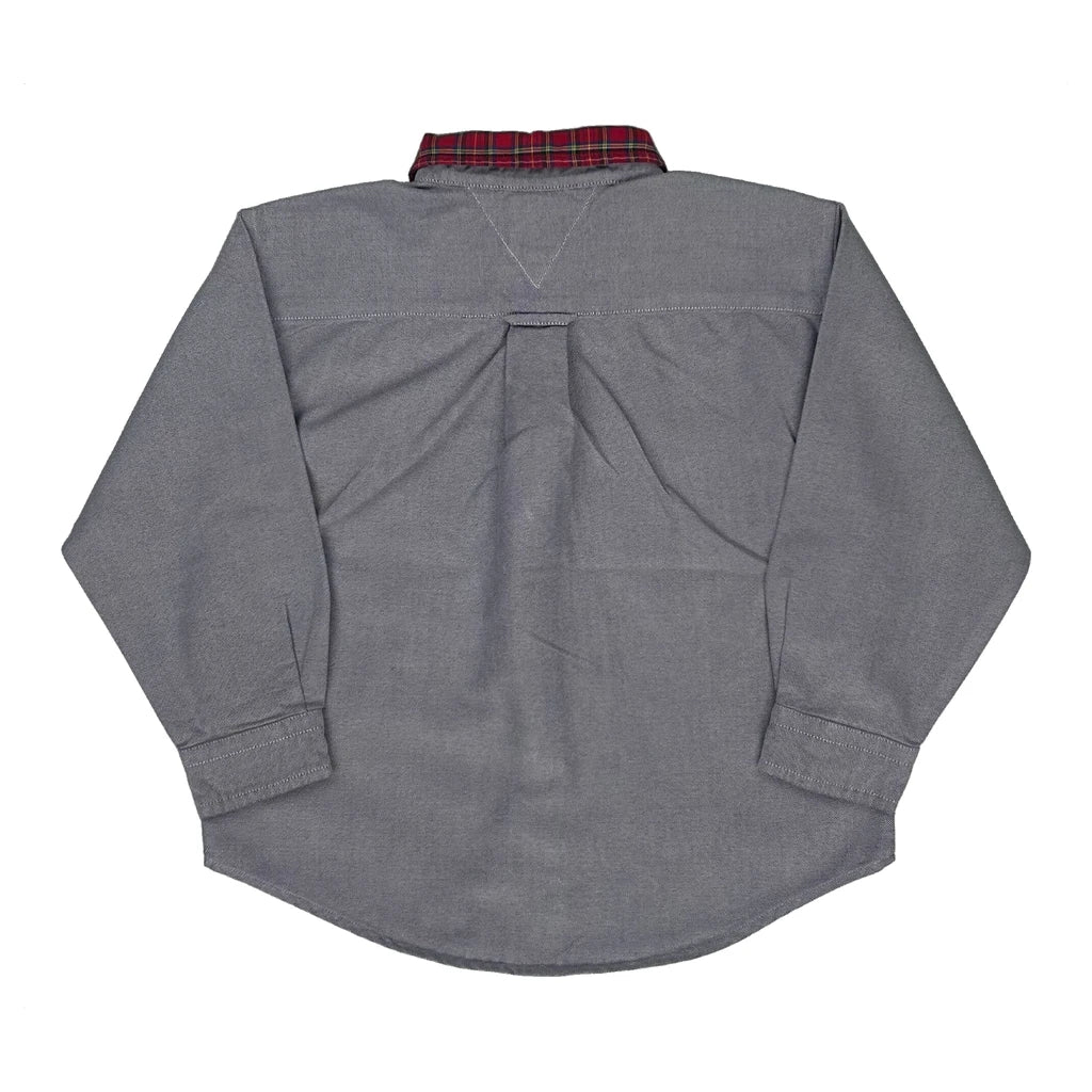 Age 3 Tommy Hilfiger Checked Shirt - 2XS Grey Cotton - Image 2
