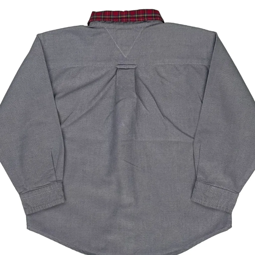 Age 3 Tommy Hilfiger Checked Shirt - 2XS Grey Cotton - Image 6