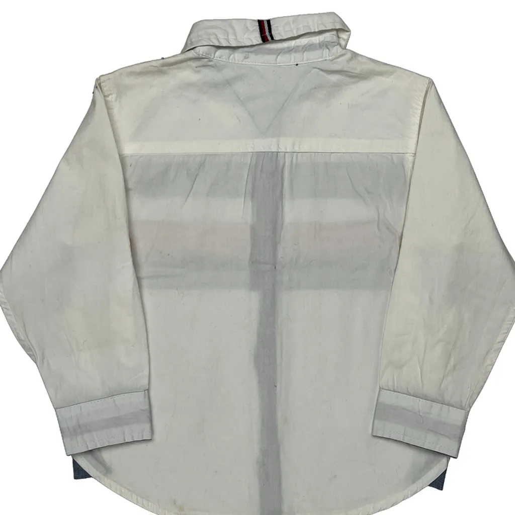 Age 3 Tommy Hilfiger Striped Shirt - XS White Cotton - Image 7