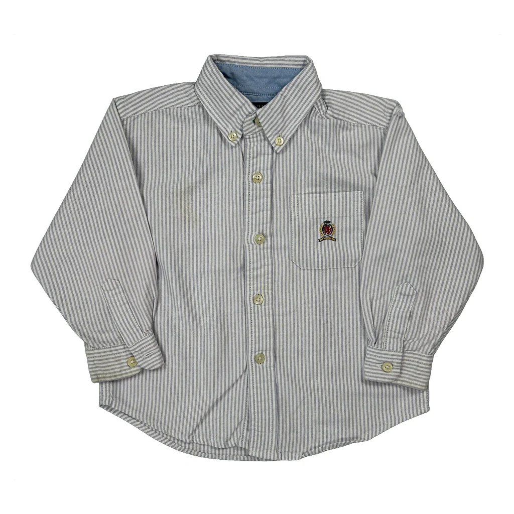 Age 3 Tommy Hilfiger Striped Shirt - XS White Cotton