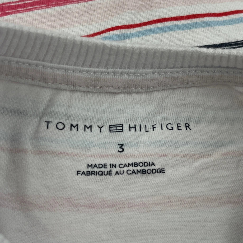 Age 3 Tommy Hilfiger Striped T-Shirt - 2XS Multicoloured Cotton - Image 3