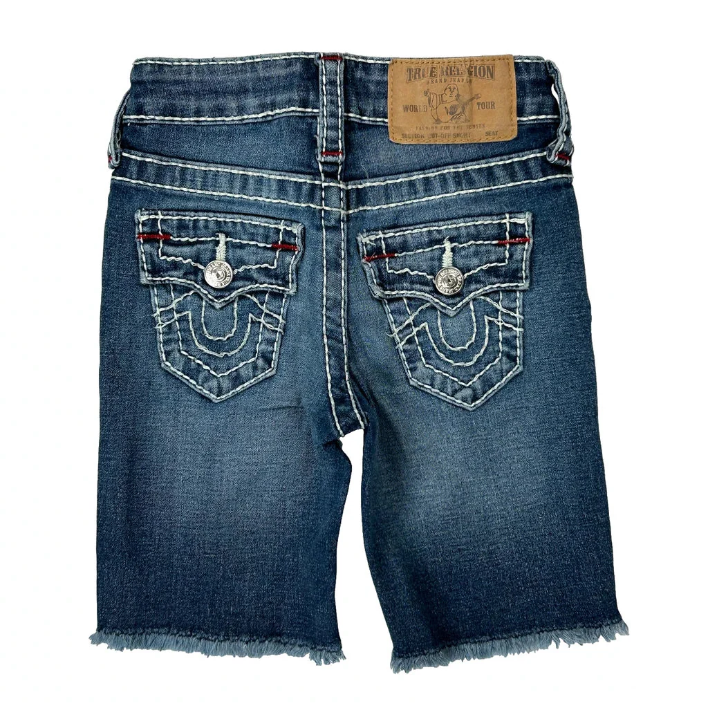 Age 3 True Religion Contrast Stitch Denim Shorts - X-Smallw 5L Blue Denim