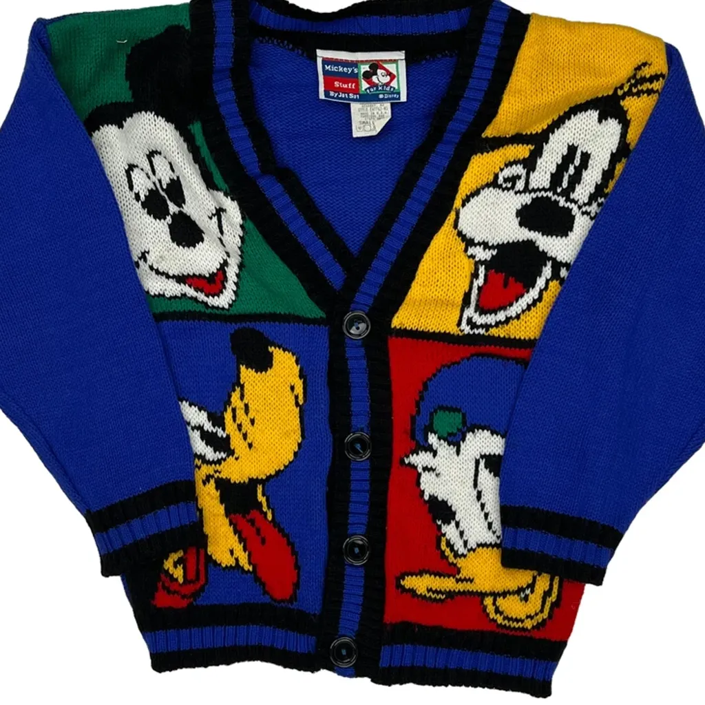 Age 4-5 Disney Cartoon Cardigan - XS Blue Acrylic - Image 5