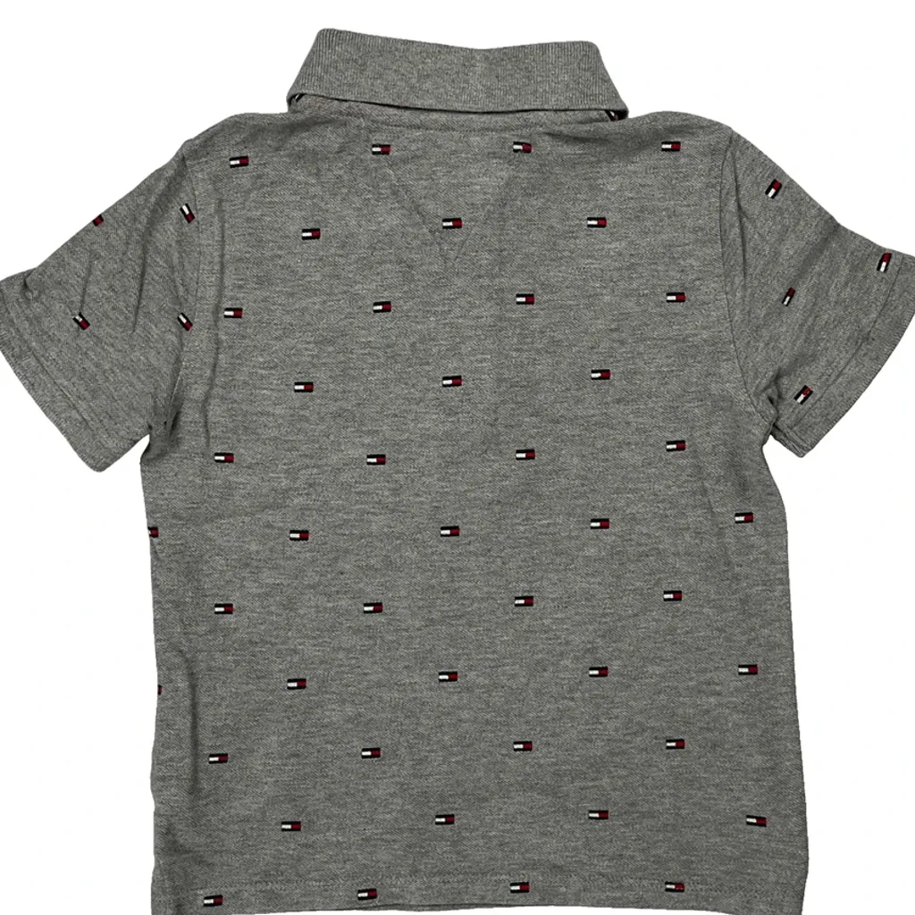 Age 4-5 Tommy Hilfiger Polo Shirt - XS Gray Cotton - Image 7