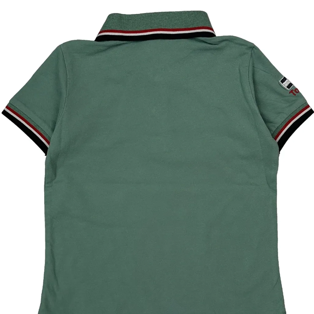 Age 4-5 Tommy Hilfiger Striped Polo Shirt - XS Green Cotton - Image 6