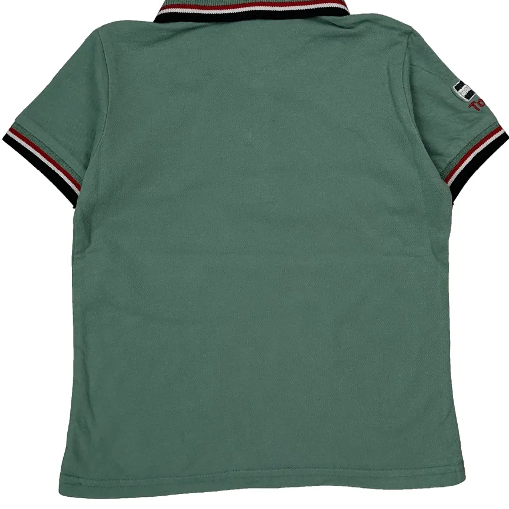 Age 4-5 Tommy Hilfiger Striped Polo Shirt - XS Green Cotton - Image 7